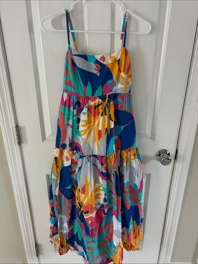 J. Crew Tropical Print Spaghetti Strap Maxi Dress - Multicolor